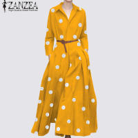 ZANZEA Vestido Largo Maxi Para Mujer Elegante Casual Con Puntos Estilo Bohemio Verano 2024 Manga Larga Abrazo Grande Kaftan Holiday Cuello En V Vestidos De Fiesta - details 3