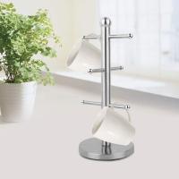 Portavacos de Maple inoxidable, Taza Independiente para encimera de árbol con 6 Ganchos de metal - details 1