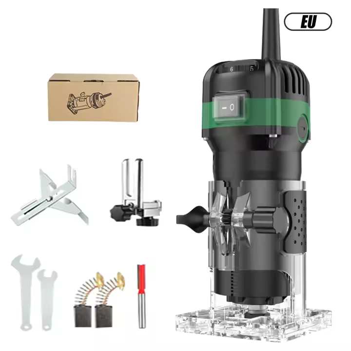 Máquina enrutadora de madera de 800W, recortadora eléctrica de 6 velocidades, grabado, ranurado, recorte, herramientas de bricolaje con cortador de fresado 6,35mm - 1