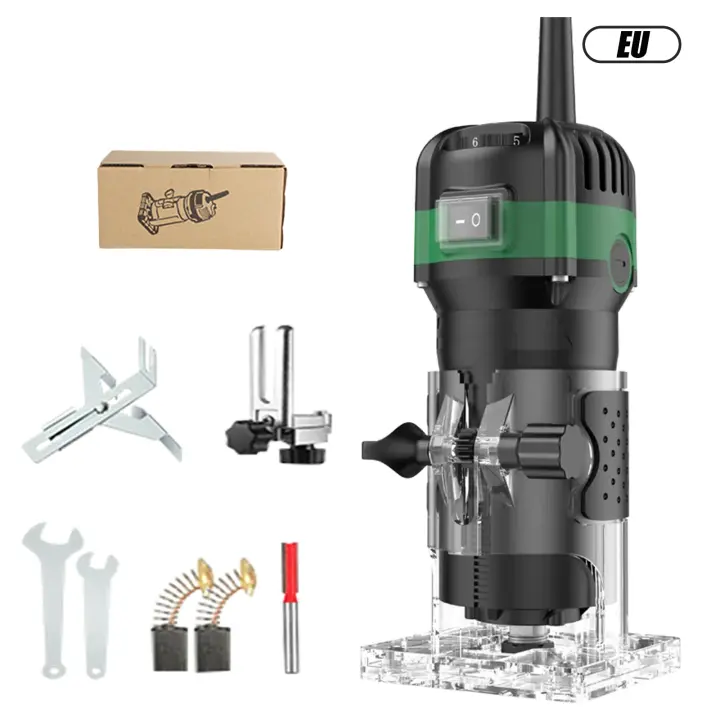 Máquina enrutadora de madera de 800W, recortadora eléctrica de 6 velocidades, grabado, ranurado, recorte, herramientas de bricolaje con cortador de fresado 6,35mm - 1