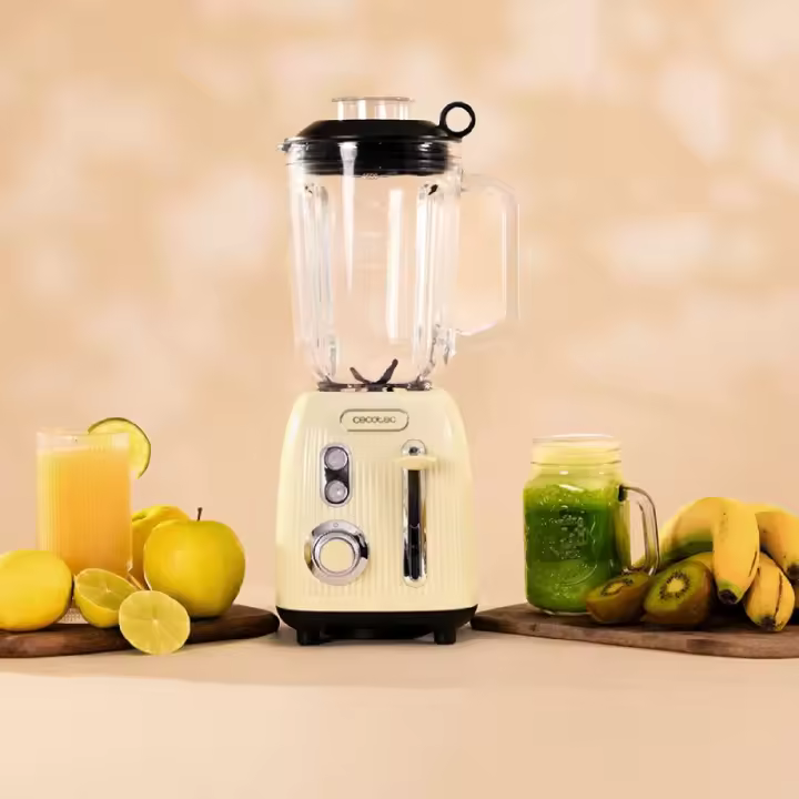 Cecotec Batidora de vaso Power Black Titanium RetroYellow - 1
