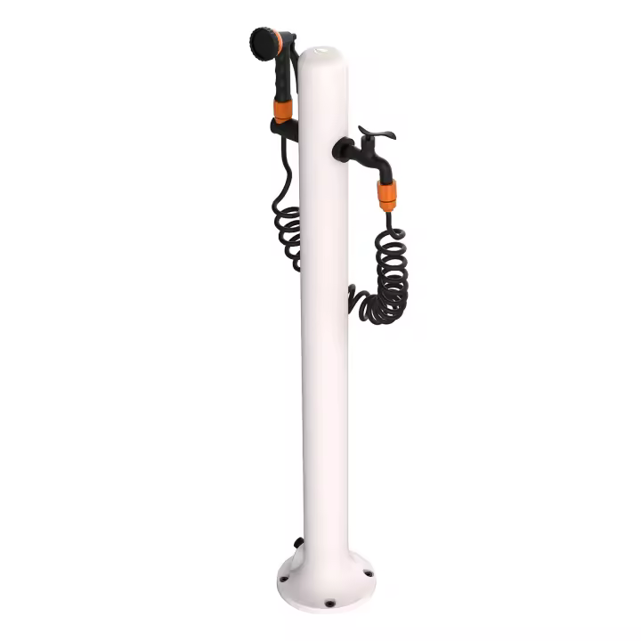 Fuente De Aluminio Resistente Con Conexión Lateral Incluye Manguera De 75 m y Pistola De 8 Chorros Fácil De Montar Ideal Para Uso En Exteriores - 1