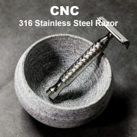 Afeitadora Manual De Seguridad Clásica Para Hombres En Acero Inoxidable 316L Cuchilla Doble Borde CNC Afeitadora De Mano - details 0