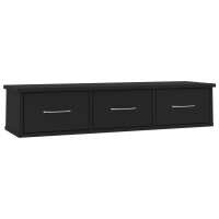 vidaXL Estante cajones pared contrachapada 88x26x18,5cm Blanco, Negro, Roble Sonoma Mueble Almacenaje Estantería para Oficina, Estudio, Dormitorio Estantería/Librería/ mueble de Almacenamiento - details 5