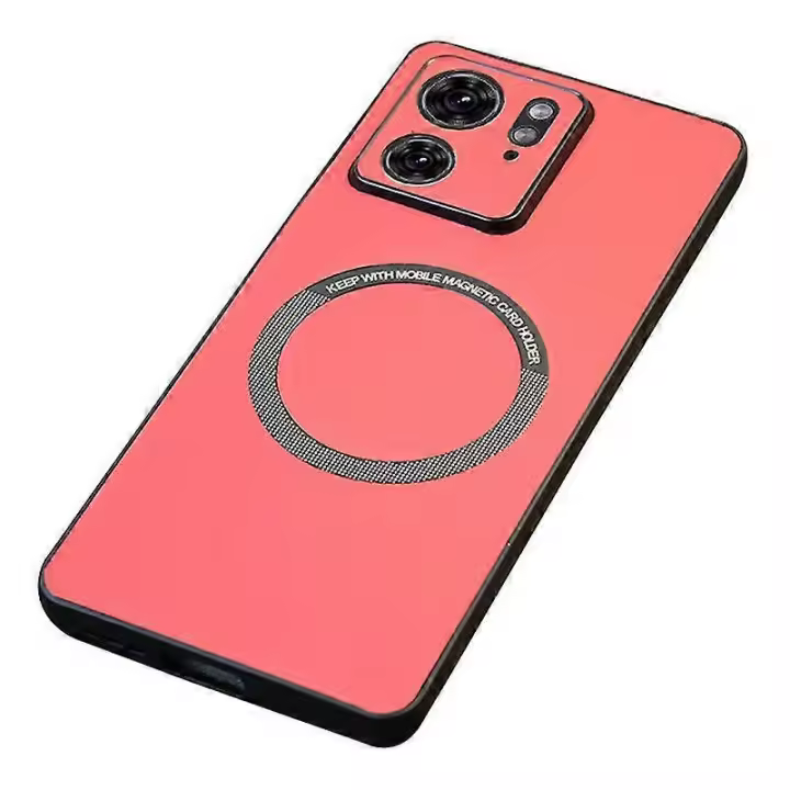 Para Motorola Edge 40 5g teléfono celular caso cuero + TPU cubierta compatible con MagSafe - 1