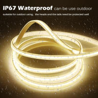 Tira De Luz LED COB Flexible Y Impermeable Alta Brillo 220V Para Iluminación De Cocina Dormitorio Exterior 3000K 6000K - details 5