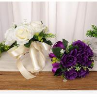 Bouquet De Novia Artificial De Rosa Silken En Blanco Y Champán Para Damas De Honor Y Fiesta De Boda Decoración De Hogar - details 4