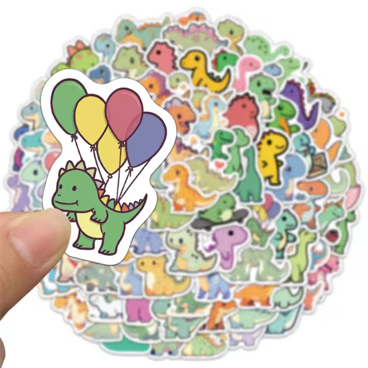50PCS Pegatinas De Dinosaurio Cortas Impermeables Para Cuadernos Teléfonos Móviles Portátiles Estuches De Manillar Y Copas De Bebida - 1