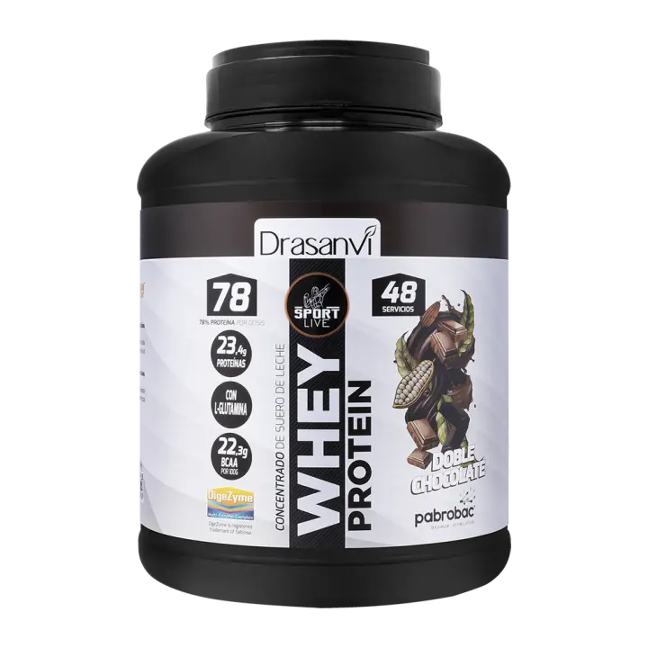 Drasanvi Whey Protein Concentrada Doble Chocolate de 1,45 kg Sport Live - 1