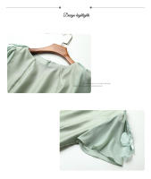 Vestido EVNISI Slim Oficina A-line Verano Mujer Elegante Verde Manga Corta Cuello O Casual Bodycon Fiesta Vestido Fairy - details 3