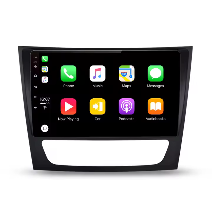 AWESAFE inalámbrico CarPlay Android Auto Radio para  Mercedes Benz E Class W211 2002 2003 2004 2005 2006 2007 2008 2009 2010 coche reproductor multimedia GPS 2 din autoradio volante controles RDS Bluetooth - 1