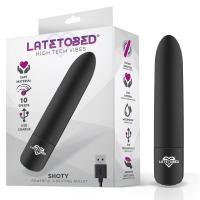 Bala Vibradora LATETOBED 10 Velocidades Shoty. Recargable USB. Silicona Segura. Impermeable. 10 cm x 1.98 cm - details 0