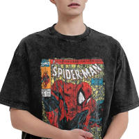 Camiseta Retro De Comics Spider-Man Para Hombres Y Mujeres Estilo Vintage Camiseta De Superhéroe Streetwear Tejido De Algodón Cuidado Manual - details 11