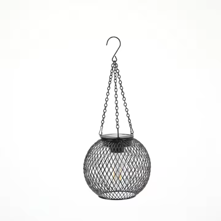 Interior solar, paquete de 2 Luces de Jardín al Aire Libre con IP65 impermeable Colgante Coche encendido/apagado metal patio Art-Blanco frío - 1