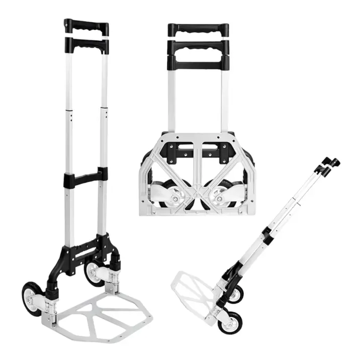 Carretilla de Mano para Transportar Materiales - Plegable y Fácil Transporte 100x40 cm - Plegada: 63x39cm - Sube Escaleras Fácil Carretilla de Mano Portátil Plegable Carro Ligero Aluminio Equipaje Hogar Almacén Jardín Oficina (CA002 608 2490 D7) - 1