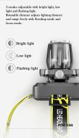 Linterna Frontal LED Recargable USB T6 Potente Y Impermeable Para Pesca Caza Y Camping Batería 18650 Lámpara Frontal De Camping - details 6