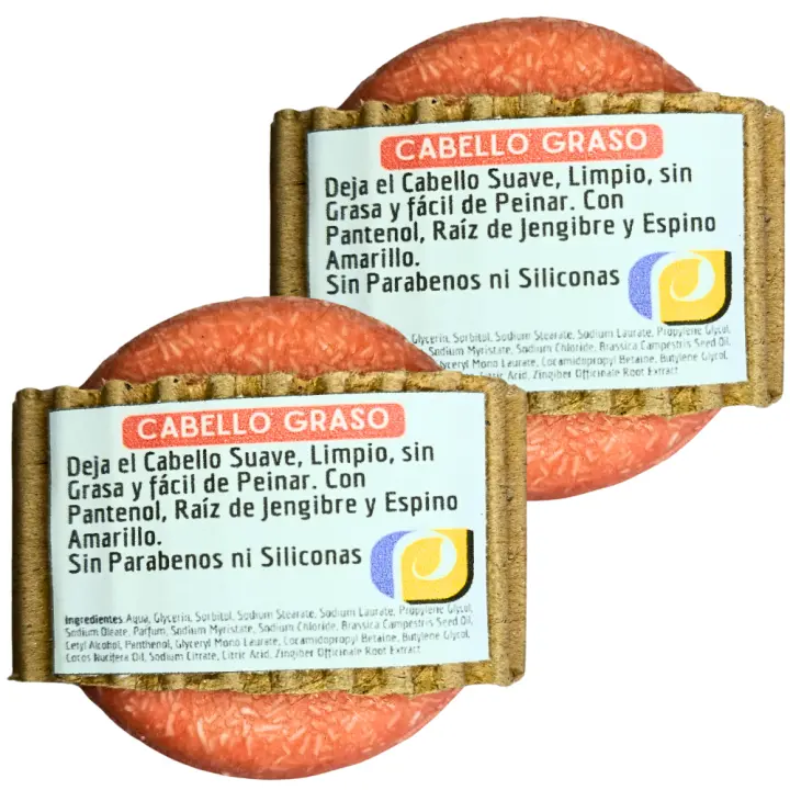 Pack 2 Champús Sólidos Cabellos Grasos. PumarShop Cinnia Natura. Pack Ahorro. Sin Parabenos Ni Siliconas. Apto Veganos - 1