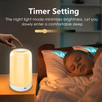 Lámpara De Noche Inteligente Con Toque Sensible RGB Recargable Para Dormitorio Lámpara De Mesa Cómoda Con Cambio De Color Apto Para App Dimmable - details 12