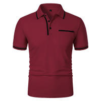 Camisa Polo Para Hombre De Manga Corta Color Sólido Casual Verano Transpirable Suelta Con Bolsillos Top Basic Splice Trendy - details 18