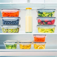 Juego De 12 Piezas De Contenedores Para Almuerzo De Cocina Caja De Alimentos Segura Para Microondas Y Nevera Manteniendo La Frescura - details 5