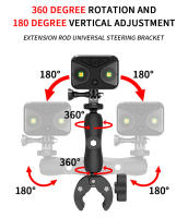 Adaptador De Doble Cabeza De Bola Con Tornillo Para Cámara De Acción Insta360 GoPro Montura Super Clamp Con Cabeza De Bola De 360° - details 3