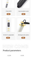 Peine Eléctrico Multifuncional Para Cabello Con Ión Negativo Anti-Quemaduras Herramienta De Estilo Peine Aplanador De Cabello - details 11