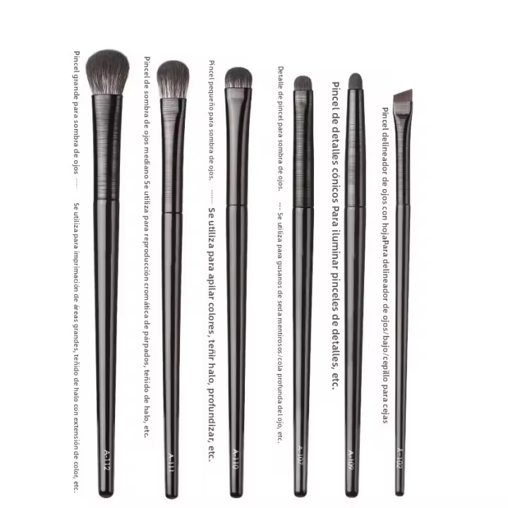 Set Profesional de Brochas de Maquillaje para Ojos Suaves 6 Piezas de Herramienta de Belleza para Mujeres Material de Lana - 1