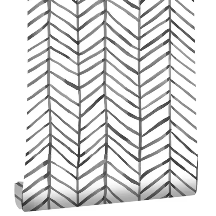6m Home Decor Modern Stripe Peel And Stick Wallpaper Herringbone Black White Vinyl Self Adhesive Contact Paper For Kidroom Bedroom - 1