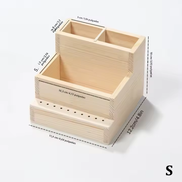 Soporte De Herramientas De Uñas De Madera Para Entrenamiento Y Arte De Uñas Accesorios DIY Organizador Espacioso Para Herramientas De Manicura - 1
