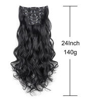 Extensiones De Cabello Sintético 24 Pulgadas Rizado Para Mujer Con Clip Resistentes Al Calor En Negro Marrón Rubio Set De 6 Piezas - details 2
