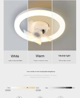 Ventilador de techo silencioso con iluminación y control remoto, control remoto e interruptor de pared, rotación de 360°, modos de luz, perfecto para sala de estar y dormitorio. - details 3