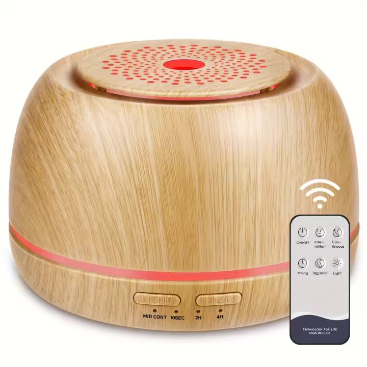 Difusor de Aceites Esenciales 300ML Difusor de Aromaterapia Niebla Silenciosa 5-en-1 Humidificadores 7 Luces LED de Color Difusores para Hogar Oficina Dormitorio - 1