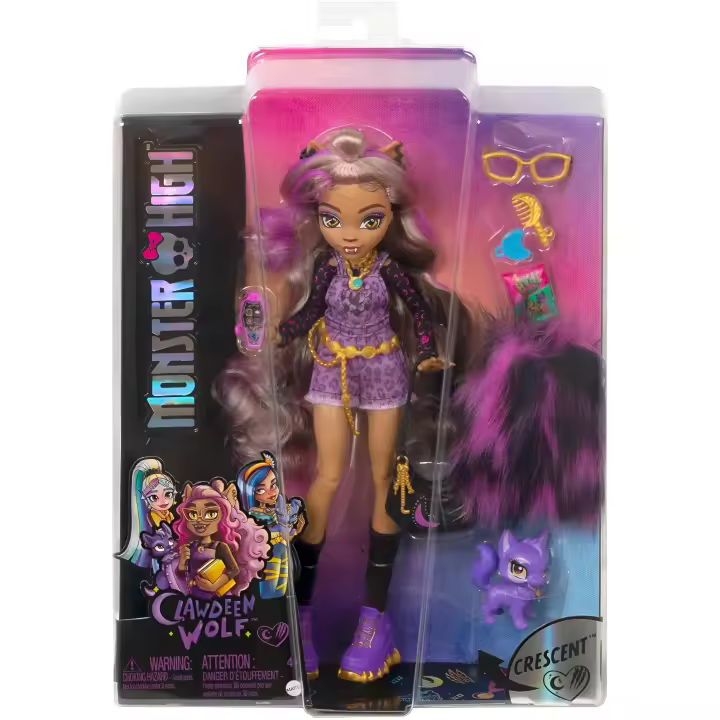 Monster High Clawdeen Wolf Crescent - Edad +4 Años - Muñeca Infantil - 1