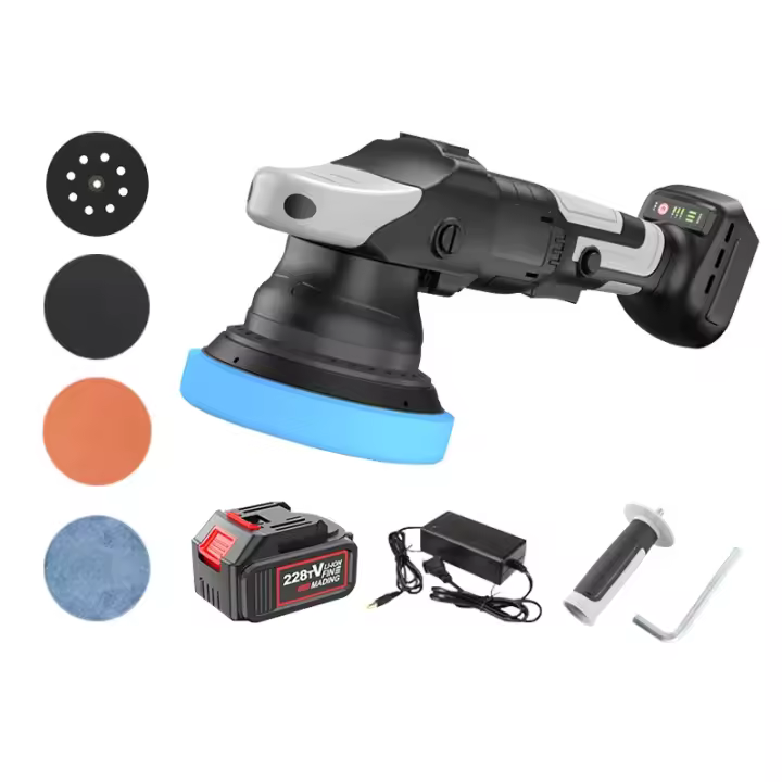 900W Pulidora inalámbrica para coche 125MM, máquina de encerado sin escobillas, recargable, excéntrica, herramientas para batería Makita - 1