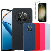 Funda + Protector Cristal Vidrio Templado Opcional Compatible Con REALME 12 PRO PLUS 5G Carcasa Básica, Forro Gel TPU Silicona Líquida Mate Suave Flexible, Ligera, Color Negro Transparente, Ajuste Perfecto, Acceso Conectores, Case Meloenvias mle18 - details 0