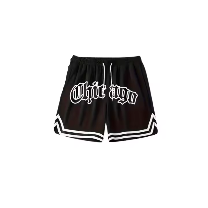 Bermuda Area Zero Negra Chicago Gotic Logo Basket Short - 1