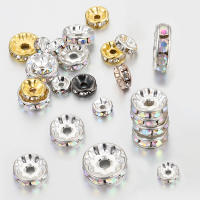 100pcs Bolas De Espaciador De Cristal AB Colorido Y Plata Para Fabricación De Joyas Pulseras DIY Encuentros De Enlaces Metálicos - details 6