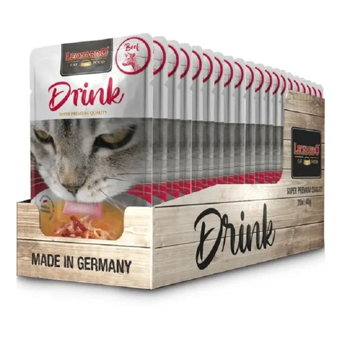 Leonardo Drink Beef. Sopa De Ternera Para Gatos Pack 20X40 Gr - 1