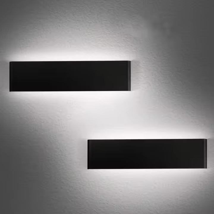 Aplique de pared para interiores, paquete de 2 de 36 cm, aplique de pared LED de 12 W, 6000 K, protección ocular, sencillo y moderno para dormitorio, sala de estar, cocina, comedor, etc. - 1