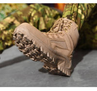 Botas De Combate Desérticas Para Hombres Botas Tácticas De Entrenamiento Especial Fuerzas Botas De Montañismo Ligeros Antideslizantes Suela De TPR Cubierta Superior De Cuero De Vaca - details 11