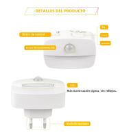 Lámpara Nocturna LED Con Sensor De Movimiento Infrarrojo Para Sala Cocina WC Pasillo Luz De Emergencia De 3 Temperaturas De Color - details 2