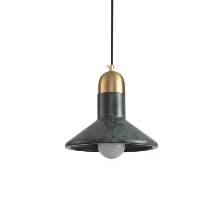 Lámpara Colgante de Mármol y Hierro Pulido 20cm Bombilla e27 - Ideal para tu hogar, diseño moderno y elegante- Marca DEAMSLED - 1