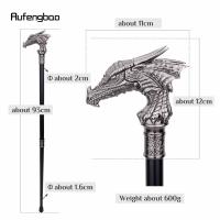 Bastón De Moda Con Cabeza De Dragón Decorativa Para Cosplay Y Fiestas Vintage Bastón De Caminar De Acero 93cm Con Punta De Goma - details 2