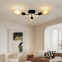 1Pc Lámpara Colgante Industrial Retro Negra Para Techo Con Base E27 Para Sala De Estar Dormitorio Cocina Sin Bombilla Incluida Moderno Estilo Metálico AC 110-240V - details 0