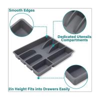 Organizador de cajones de cocina, soporte para cubiertos, bandeja de plástico - details 3