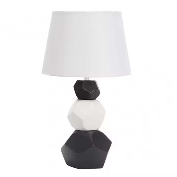 FABRILAMP 160571026 | Sobremesa Ceramica Foz 1xe27 Blanc/neg Pant Blanca 41x24x24 Cm - 1