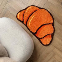 Carpetas LAKEA En Forma De Croissant Para Sala De Baño Alfombra De Panecillo Suave Cálida Decoración Anti-derrapante Para El Hogar - details 2