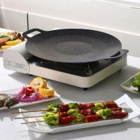 Sartén De Asado Redonda Aluminio No Adherente Para Barbacoa Y Frying Pánuelo De Sartén Para Grill Top Griddle Pan BBQ Al Aire Libre Placa De Barbacoa De Hierro Fundido - details 2