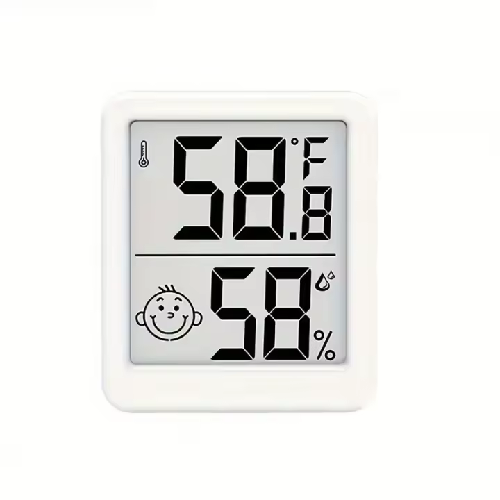 1 termómetro e higrómetro digital: monitor preciso de temperatura y humedad para interiores con pantalla LCD de fácil lectura, íconos de comodidad, múltiples opciones de montaje, funciona con batería, para el hogar, la oficina, la jardinería, higrómetro - 1