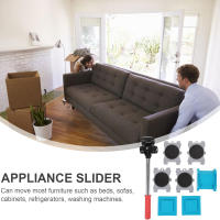 Set De 8 Piezas De Herramientas Para Muebles Mover Pesados Con Rodullos Y Barra Elevador De Muebles Con Ruedas Herramienta Profesional Para Mudanzas - details 7